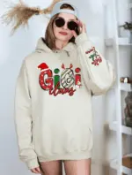 Custom Nana Claus Hoodie, Mimi Claus Hoodie, Xmas Mimi Sweater, Custom GrandkidsHoodie, Christmas Hoodie for Woman, Holiday Sweater