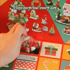 Christmas countdown calendar with building blocks