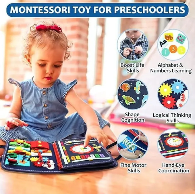 Activities with buttons and zippers